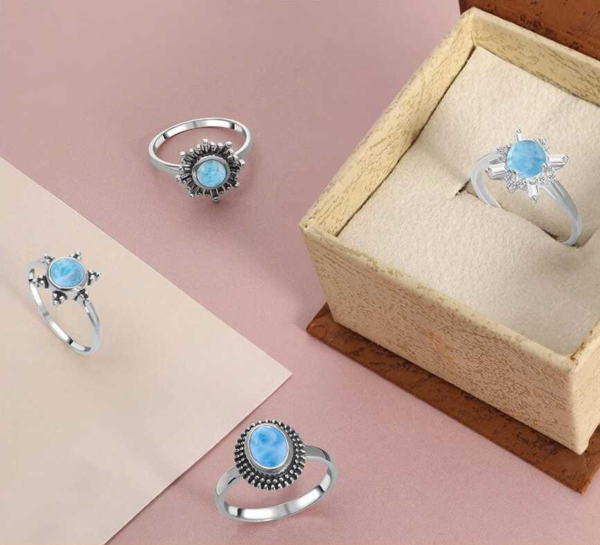 Collection Of Handcrafted Larimar Ring